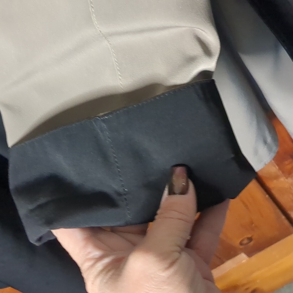 Reversible black/tan dbl pkt hooded long line quality made jacket coat 2way zip - Picture 14 of 14